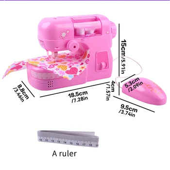 סימולציה של מכונת תפירה קלת משקל חמוד לתפור פעילויות צעצועים לילדים