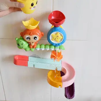צעצועי אמבטיה לילדים קיר Sunction כוס מים במסלול משחקי אמבטיה, צעצועים לילדים תינוק אמבטיה מים ממטרה אמבטיה מקלחת צעצוע