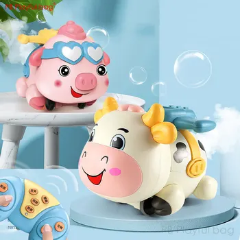 שובבה תיק ריצה חזיר מצויר פרה מכונת הבועות שליטה מרחוק צעצועי ילדים מוקדם לחנך צעצועים בועה צעצוע AB66
