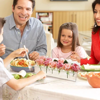 שקוף, מלבני אקריליק אגרטל עם מכסה פרח שולחן אוכל עיצוב מודרני פרח קופסא מתנת חתונה המשפחה האוכל קישוט